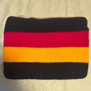 Handcrafted Black, Red, and Yellow Travel Bag